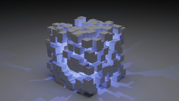 Pixelated Crypto cube.