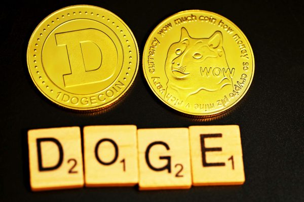 Image of two DOGE coin side by side.